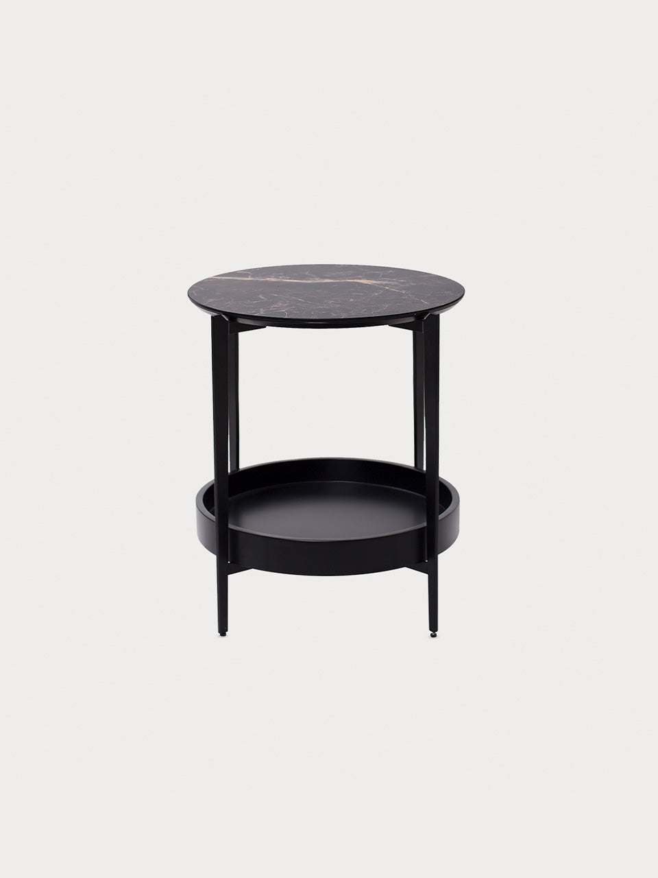 Mesa auxiliar con tablero de cerámica y bandeja