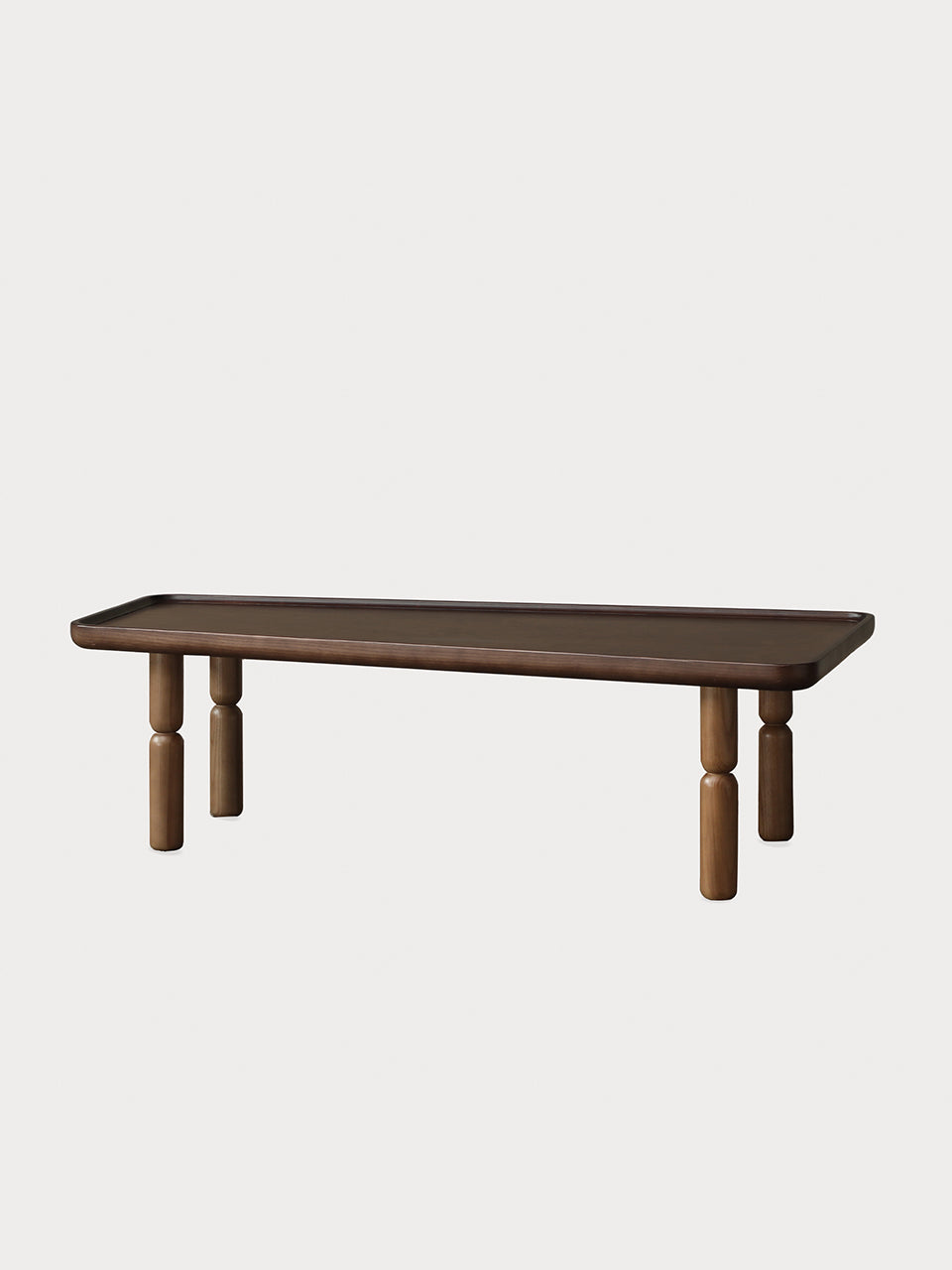 Mesa de centro de madera de fresno en acabado marrón