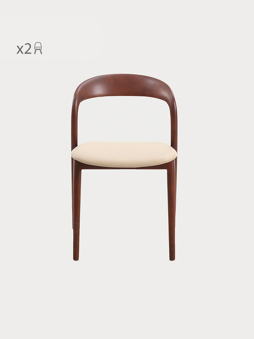 Silla de madera de haya con asiento de cuero orgánico