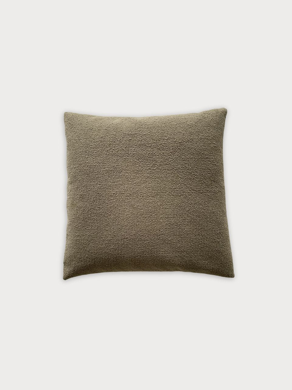 Cojín cuadrado en tejido marrón con relleno incluido