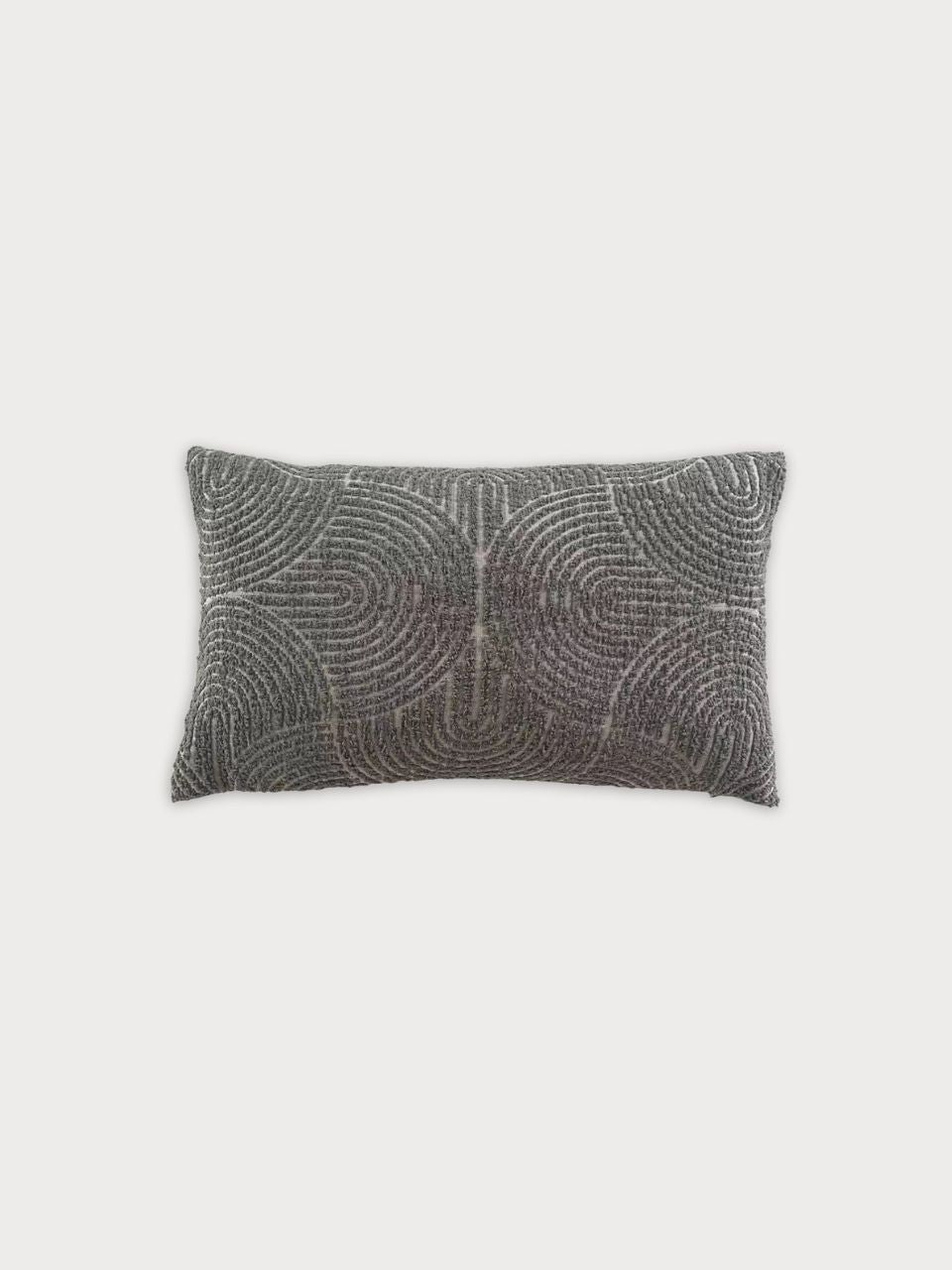 Cojín rectangular con tejido bouclé gris 30 x 50 cm con relleno incluido