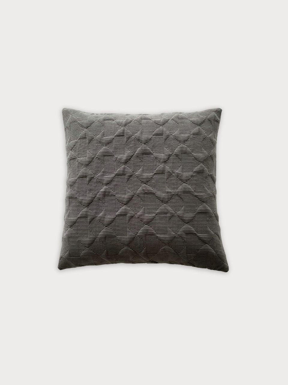 Cojín cuadrado tejido chenilla gris 50 x 50 cm con relleno incluido