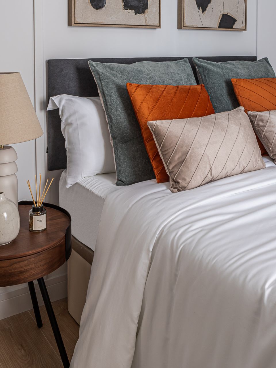 Cojín cuadrado de terciopelo naranja 45 x 45 cm con relleno incluido