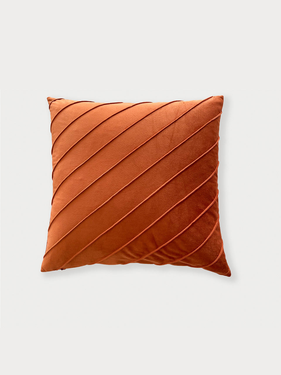 Cojín cuadrado de terciopelo naranja 45 x 45 cm con relleno incluido