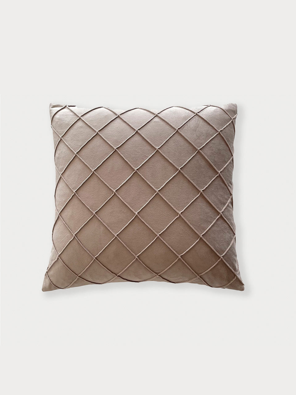 Cojín cuadrado de terciopelo con rombos 45 x 45 cm con relleno incluido