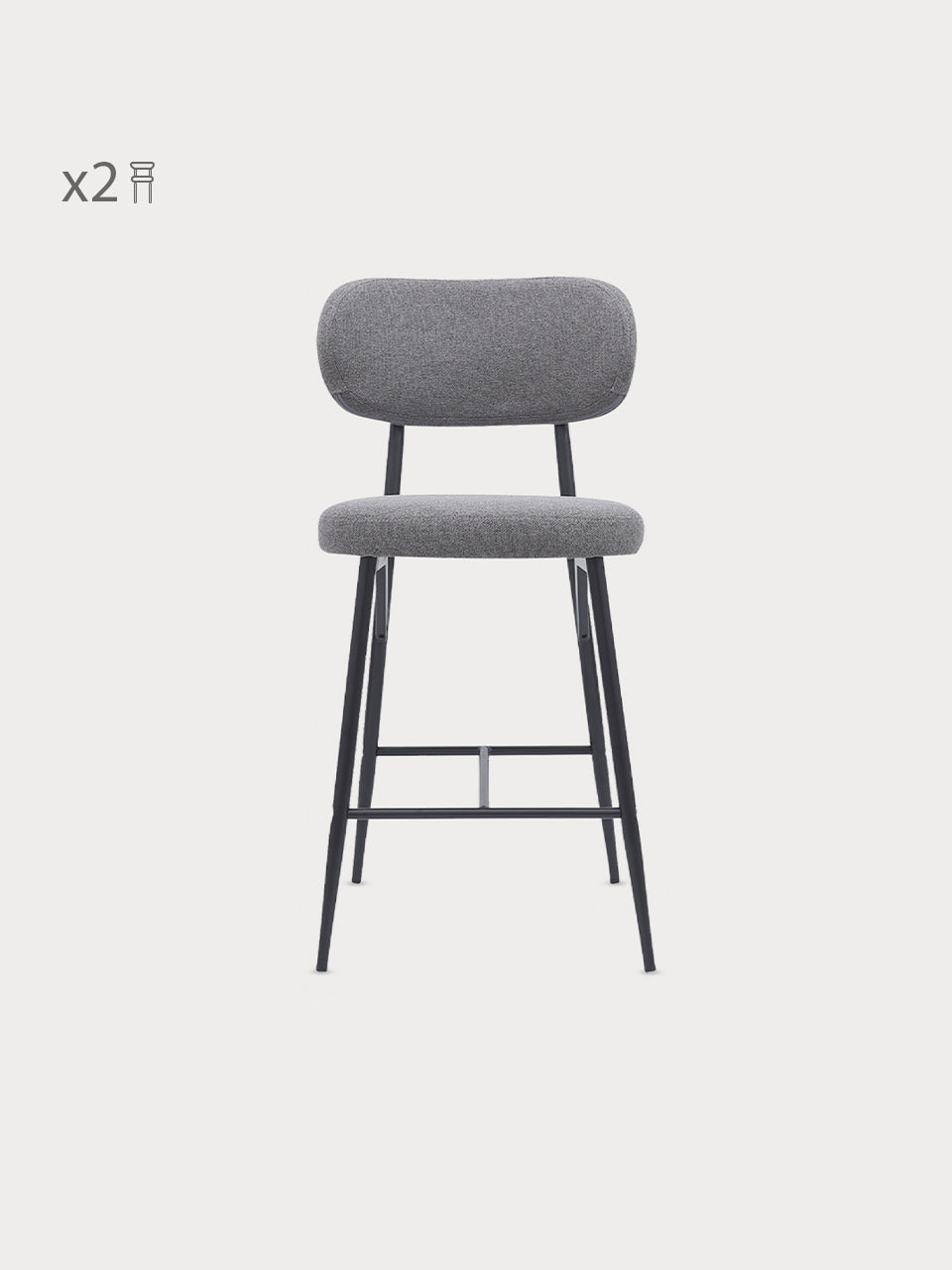 taburete alto 65cm de alto en tapizado gris