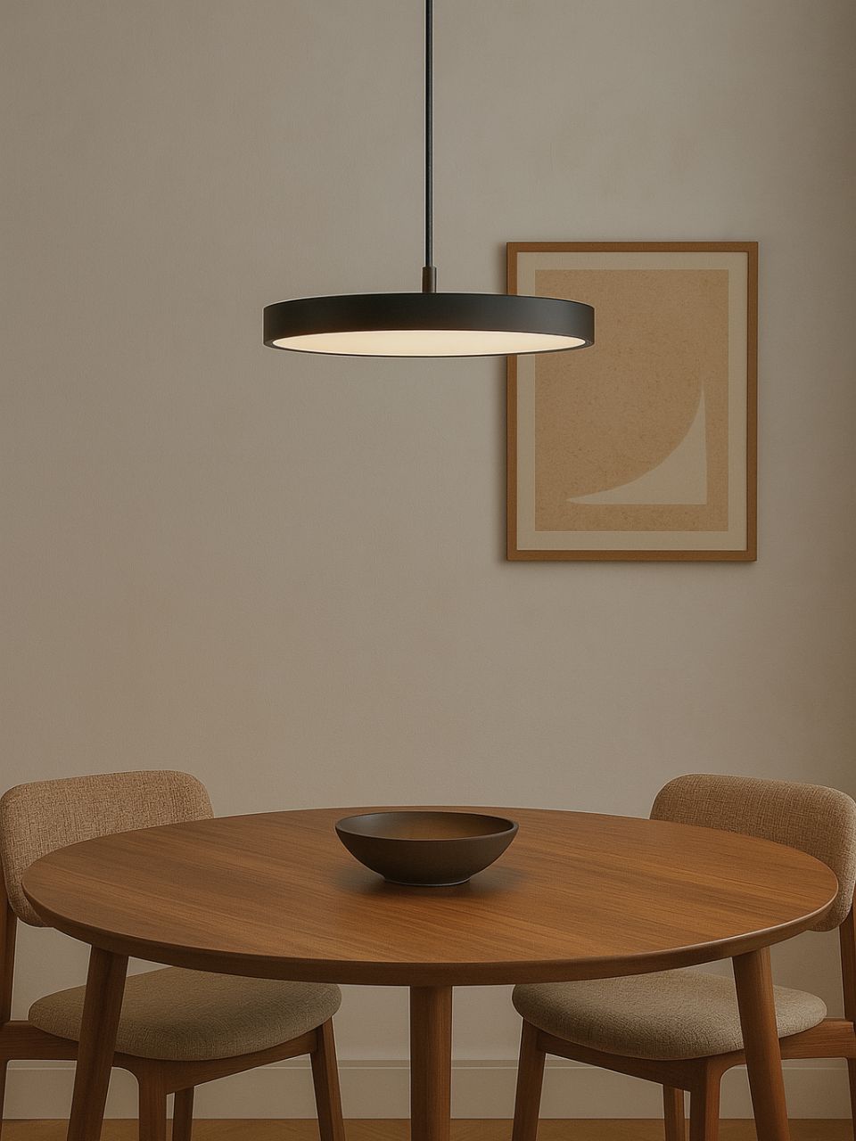 Lámpara de techo de metal negra.