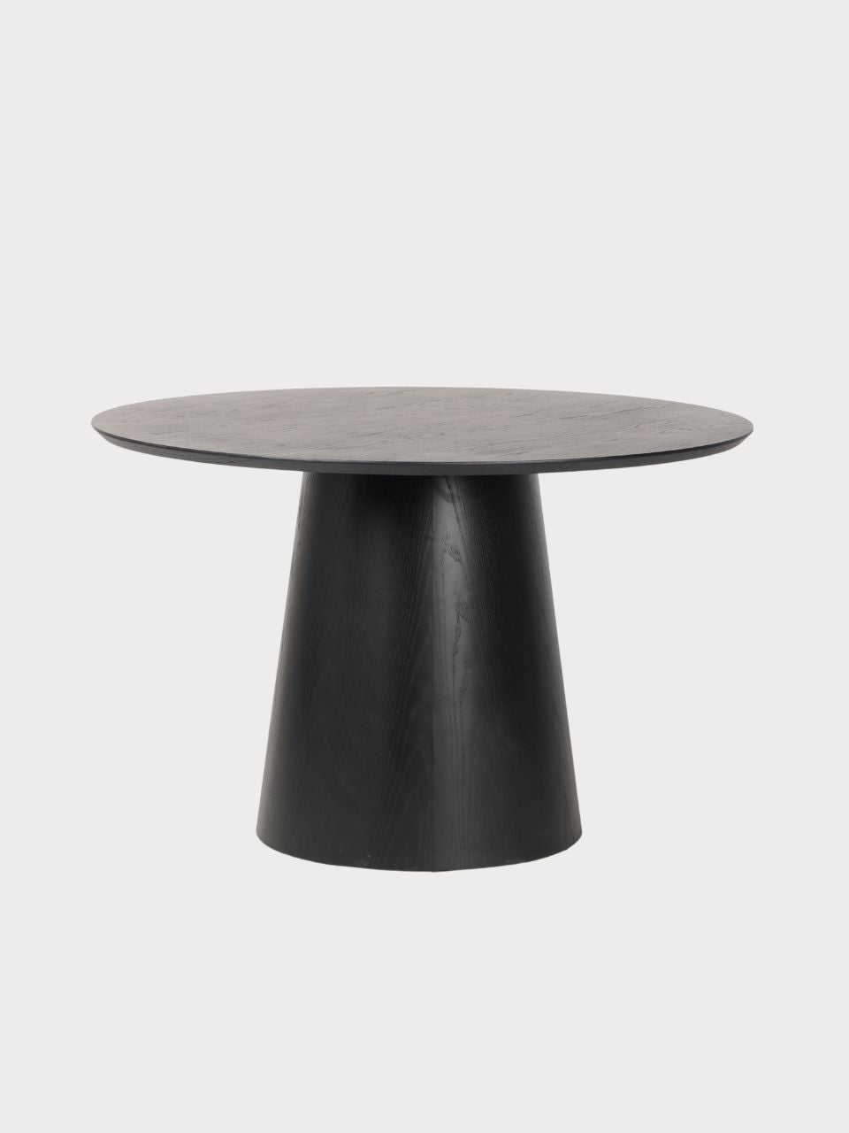 Mesa de comedor redonda de madera negra