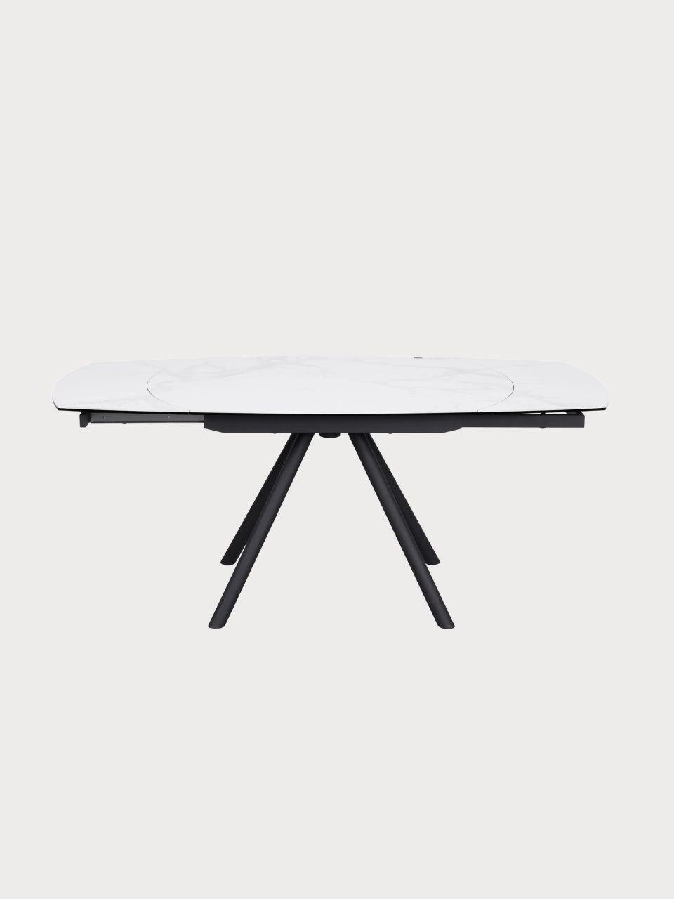 Mesa de comedor ovalada extensible de cerámica
