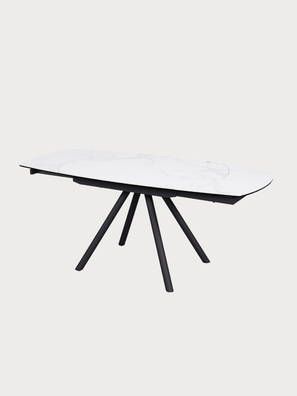 Mesa de comedor ovalada extensible de cerámica