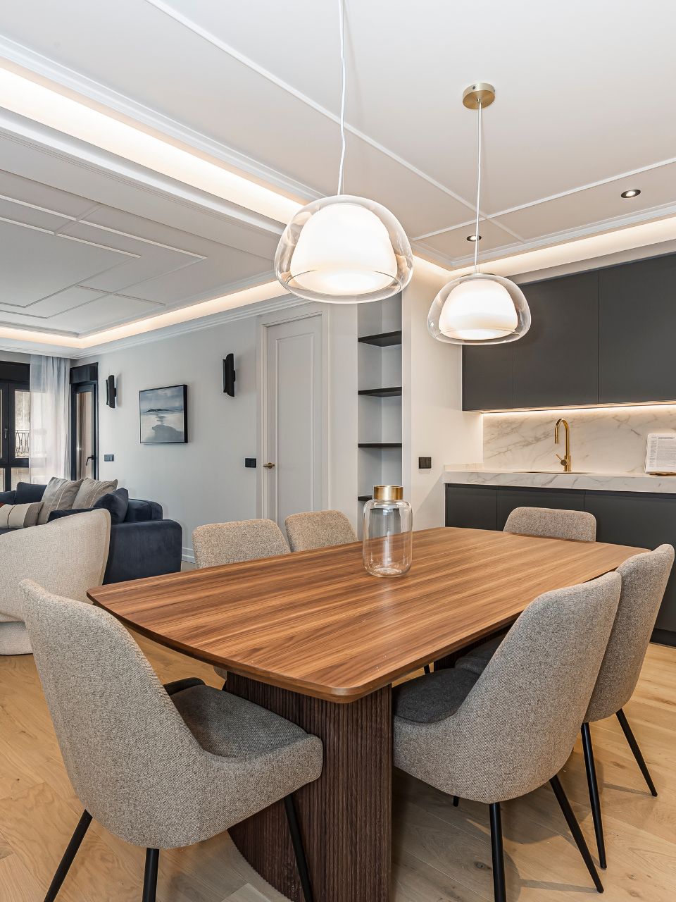 Set de dos sillas, de tela champaign