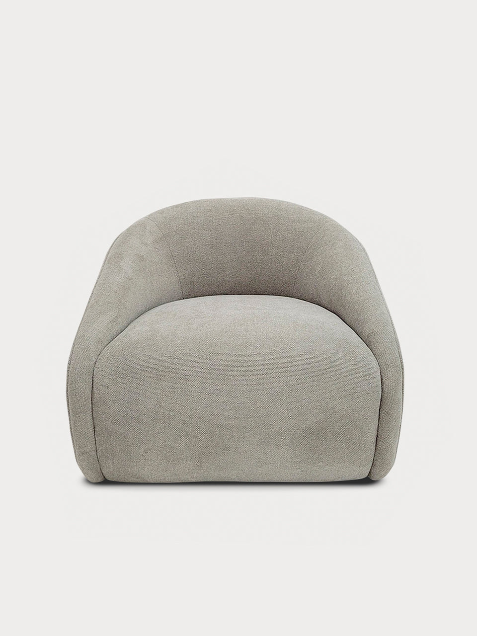 Sillón de estilo cóctel en posición frontal de color gris