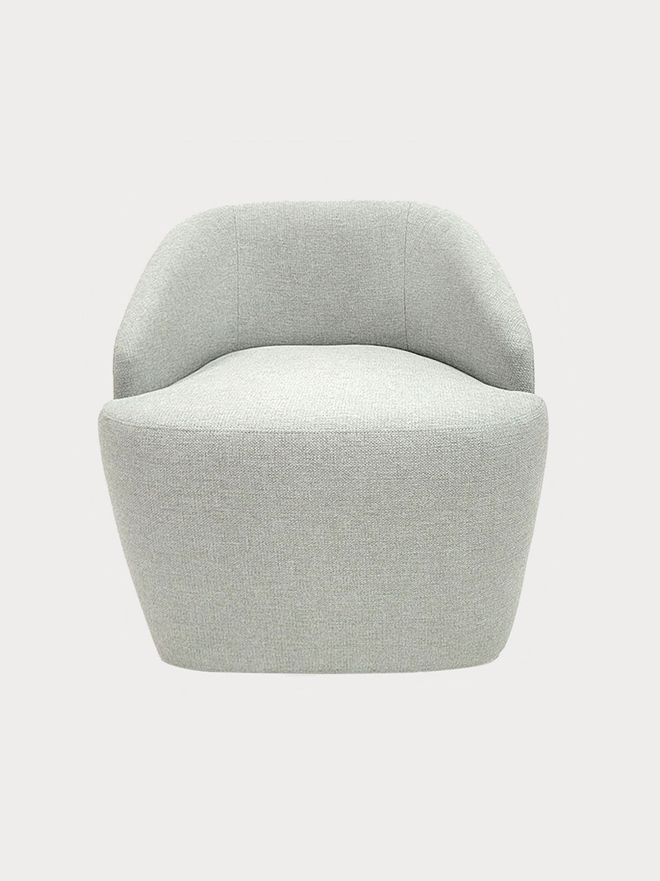 Sillón estilo cóctel con reposabrazos en tejido blanco en vista frontal