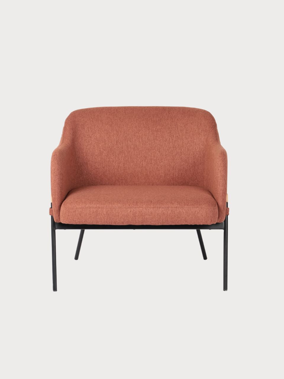 Sillón de diseño con tejido de tela terracota