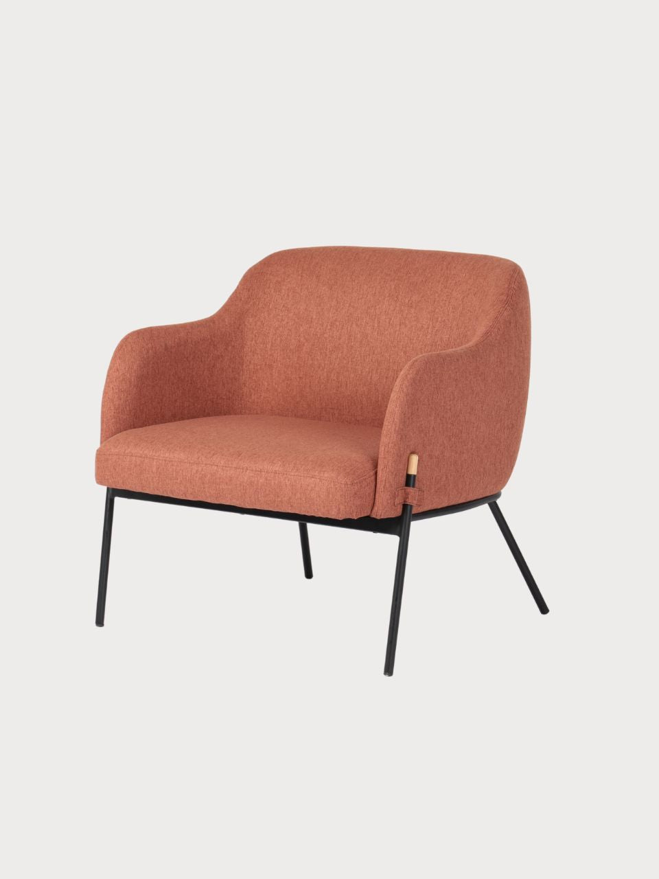 Sillón de diseño con tejido de tela terracota