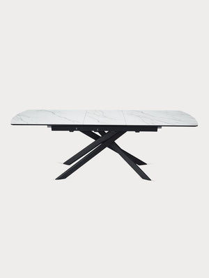 Mesa de comedor de cerámica efecto mármol, extensible 180 - 180 cm