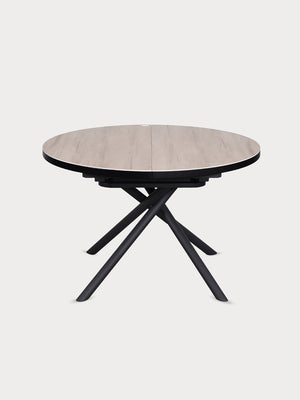Mesa de comedor de cerámica beige, extensible 120 - 160 cm