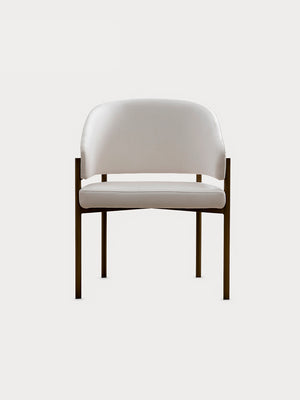 Silla de ante beige en vista frontal