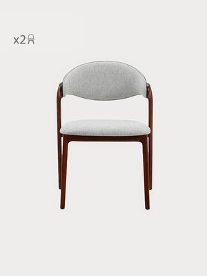 Silla de madera de haya y tejido gris 