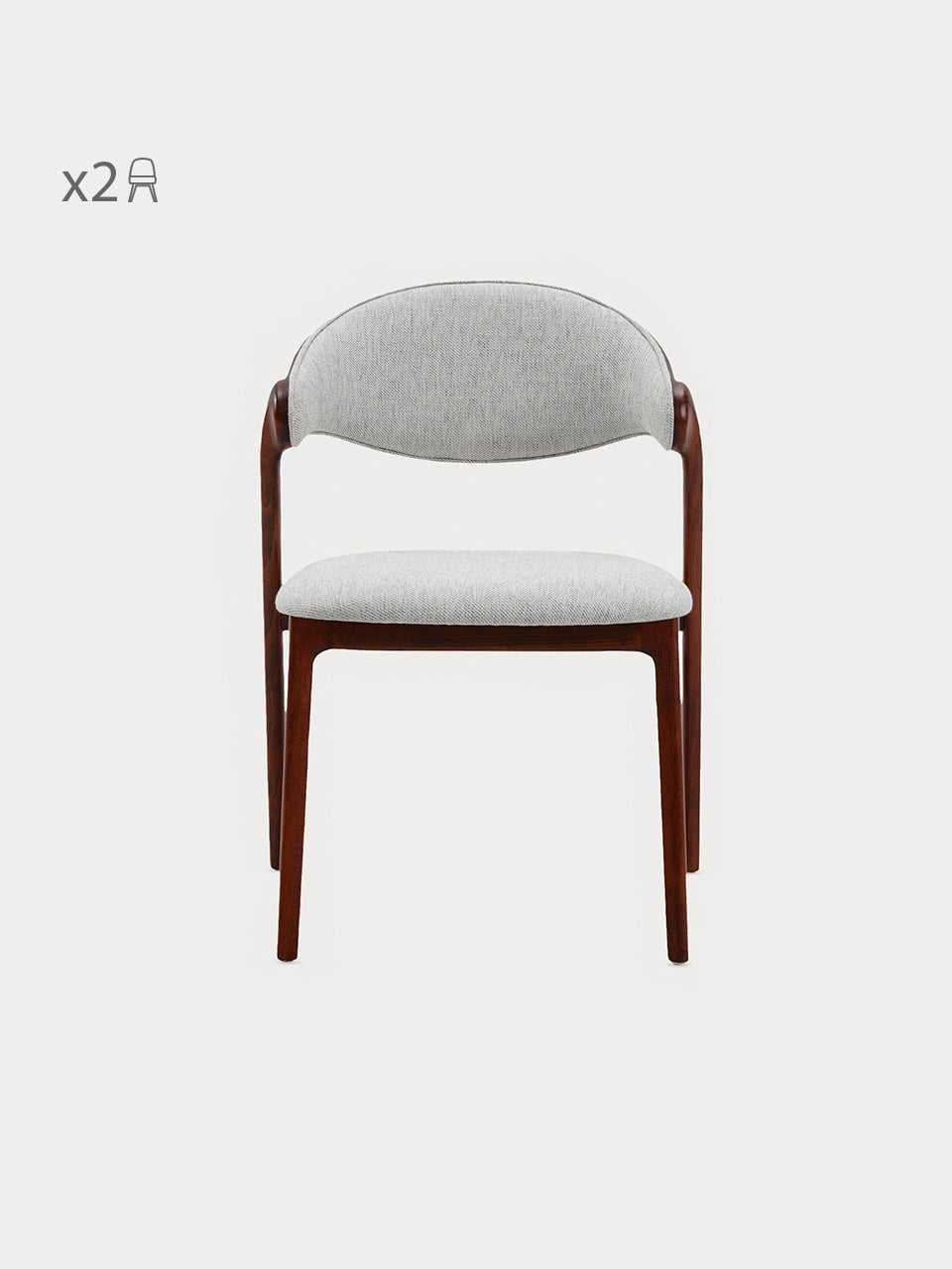 Silla de madera de haya y tejido gris 