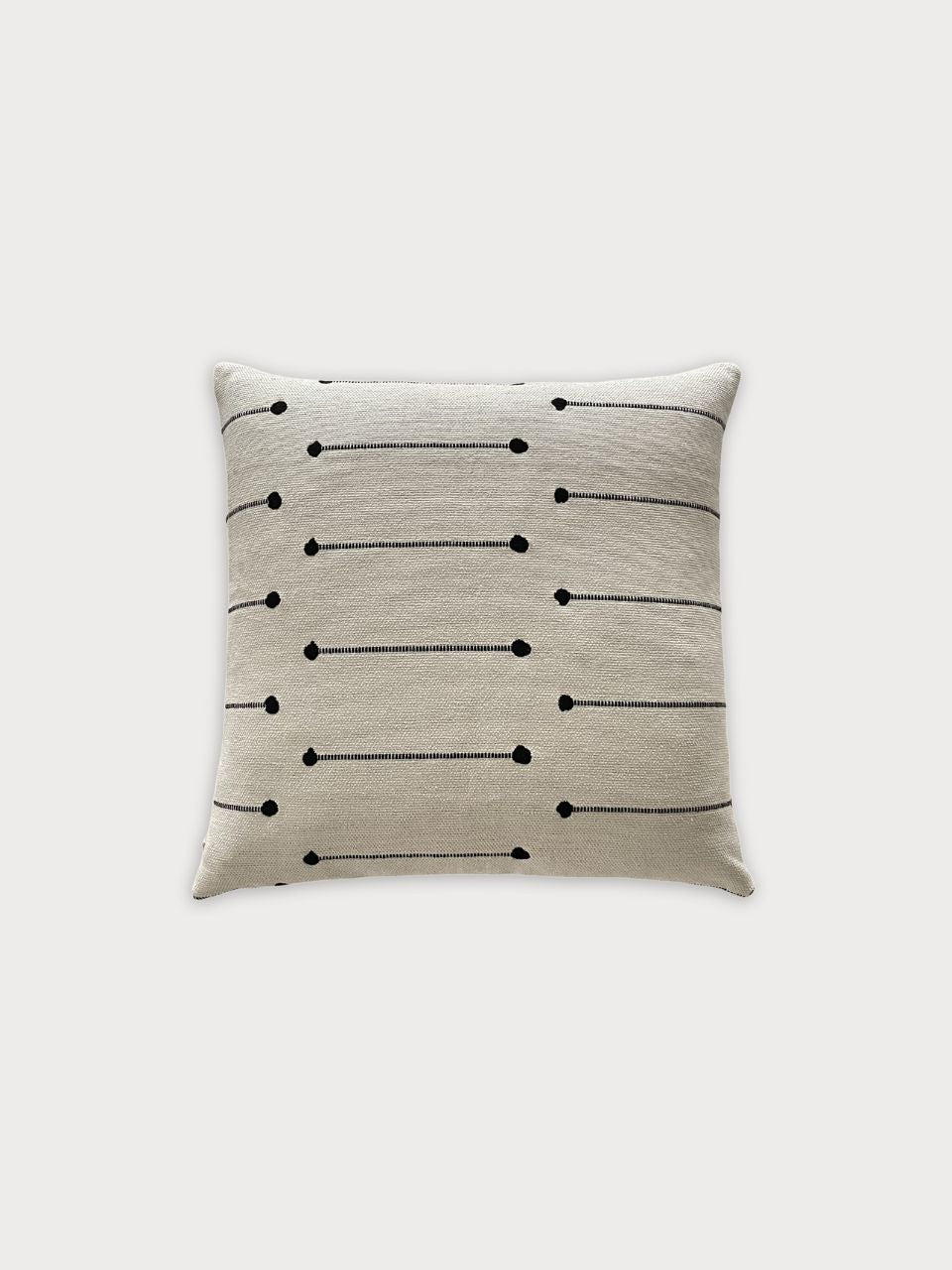Cojín cuadrado blanco con estampado líneas 45 x 45 cm con relleno incluido