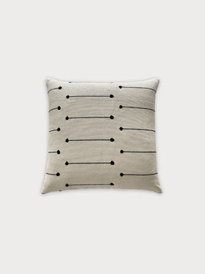 Cojín cuadrado blanco con estampado líneas 45 x 45 cm con relleno incluido