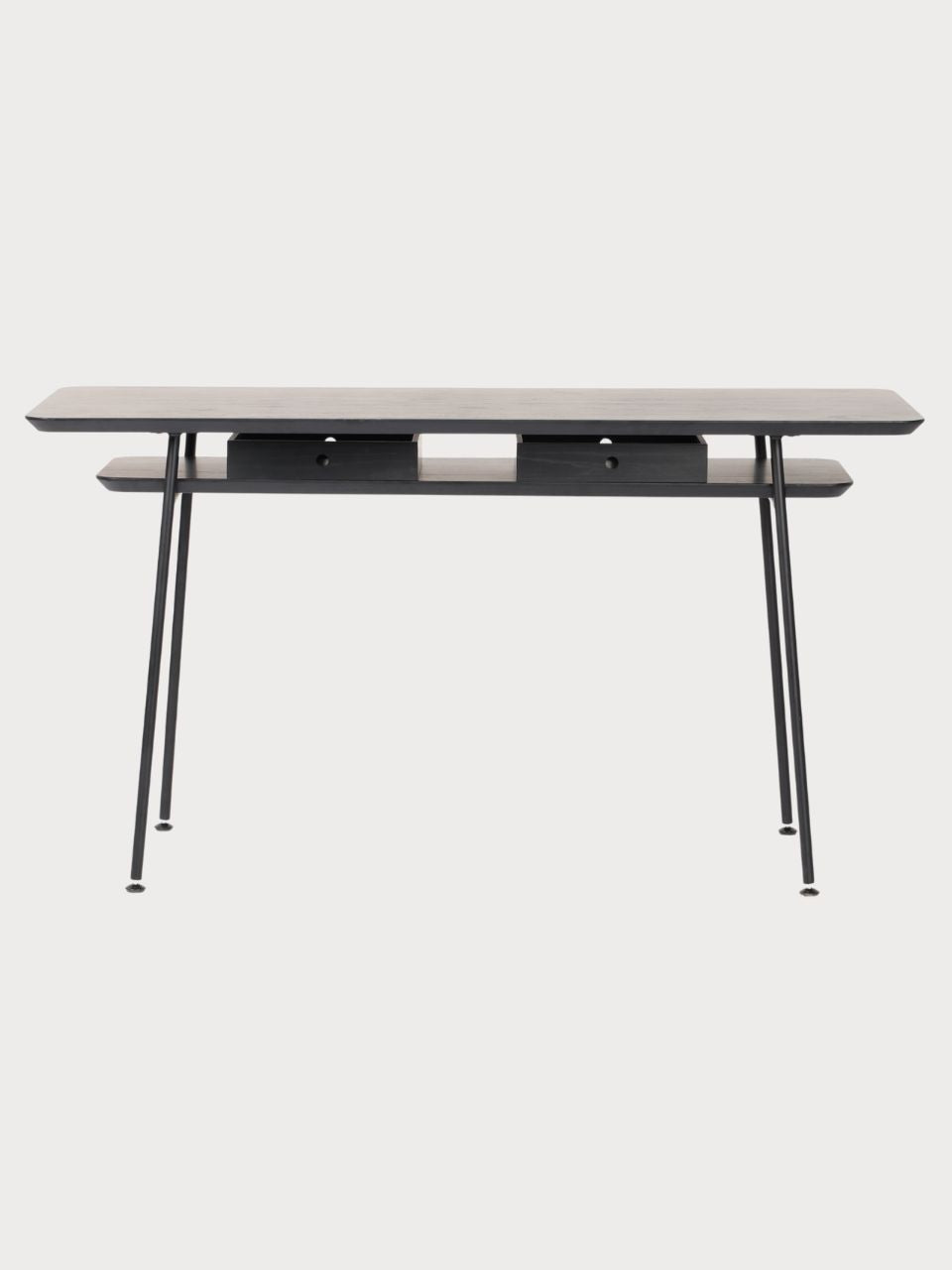 Mesa de escritorio moderna con patas metálicas oscuras