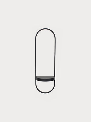 Estantería minimalista en color negro mate con altura de 50cm.