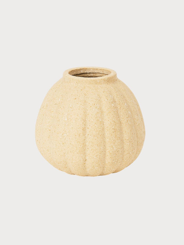 Jarrón Enna de cerámica beige, decoración mediterránea