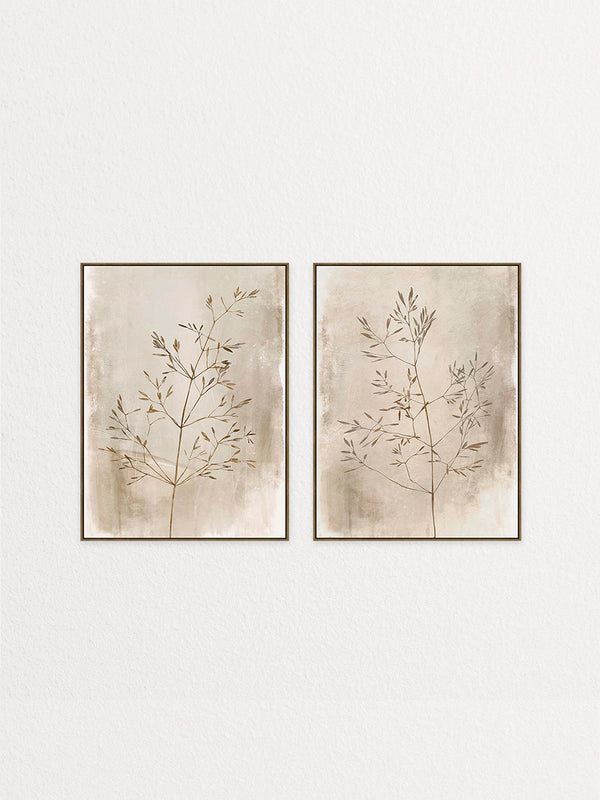 Set cuadros Nuria pintados a mano 50x70, díptico para salón