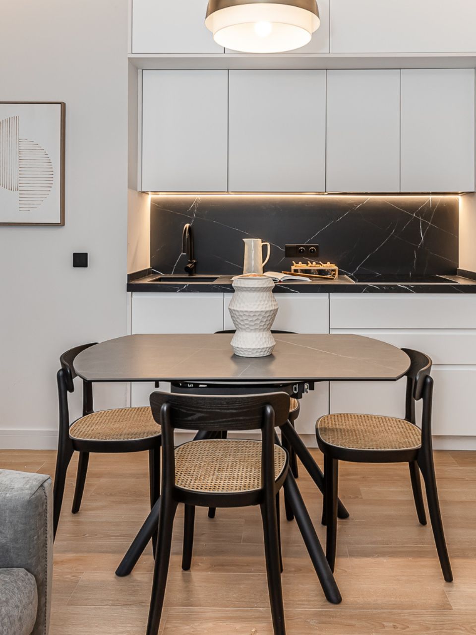 Mesa de comedor de cerámica rectangular, extensible 180 - 260 cm