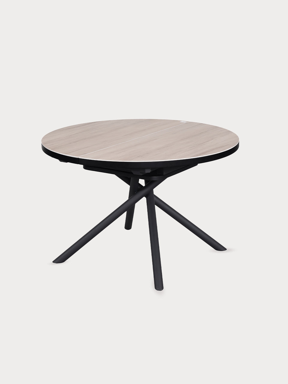Mesa de comedor de cerámica beige, extensible 120 - 160 cm