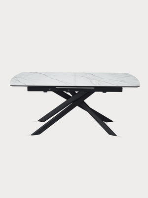 Mesa de comedor de cerámica efecto mármol, extensible 180 - 180 cm