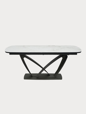 Mesa de comedor de cerámica blanca, extensible 190 - 290 cm