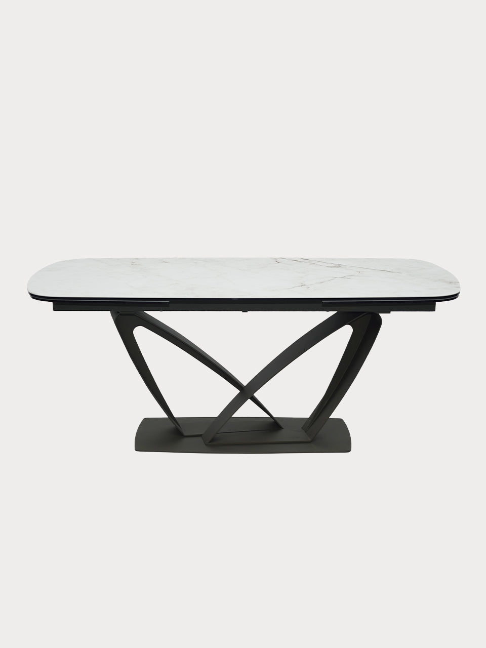 Mesa de comedor de cerámica blanca, extensible 190 - 290 cm