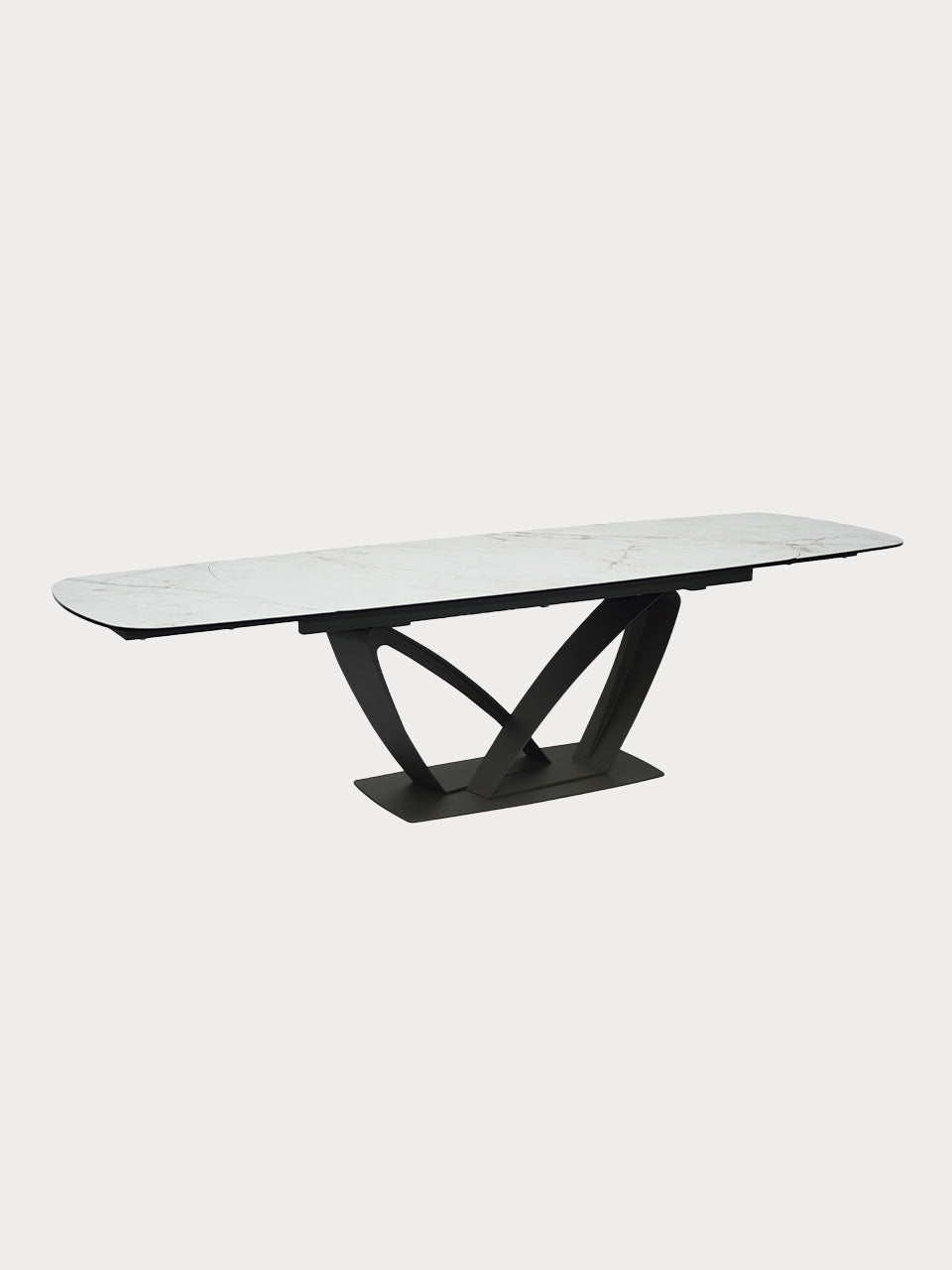 Mesa de comedor de cerámica blanca, extensible 190 - 290 cm