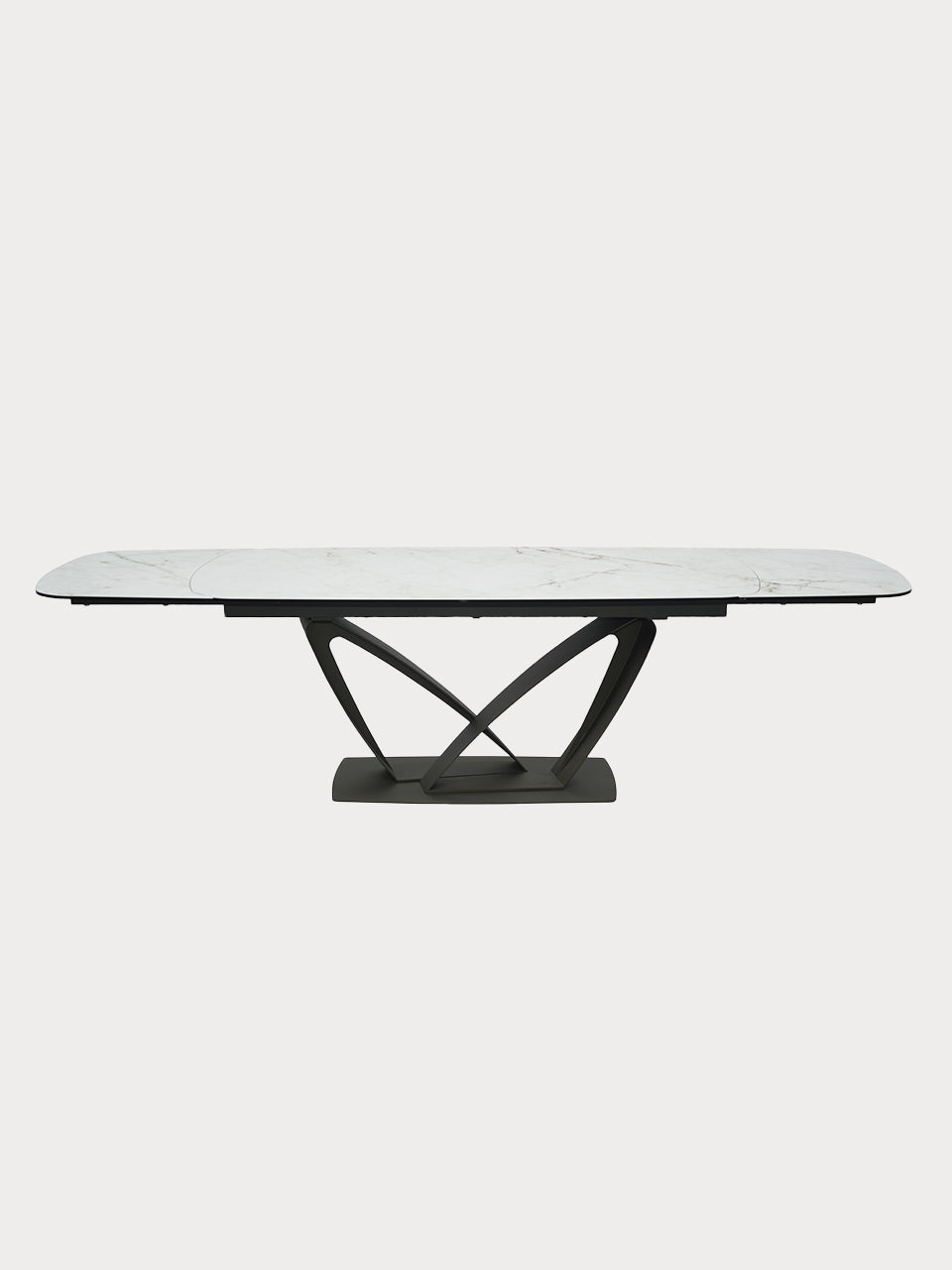 Mesa de comedor de cerámica blanca, extensible 190 - 290 cm