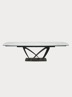 Mesa de comedor de cerámica blanca, extensible 190 - 290 cm