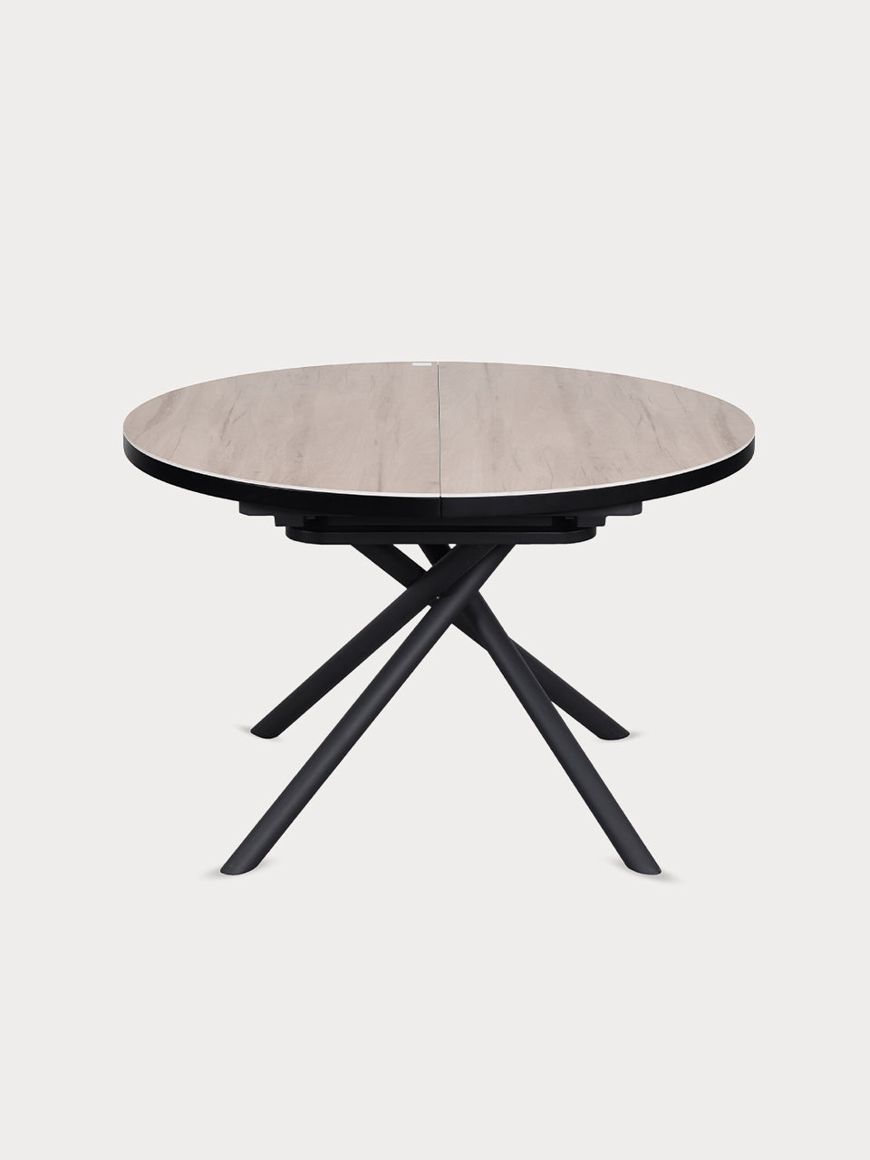 Mesa de comedor de cerámica beige, extensible 120 - 160 cm