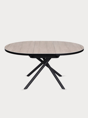Mesa de comedor de cerámica beige, extensible 120 - 160 cm