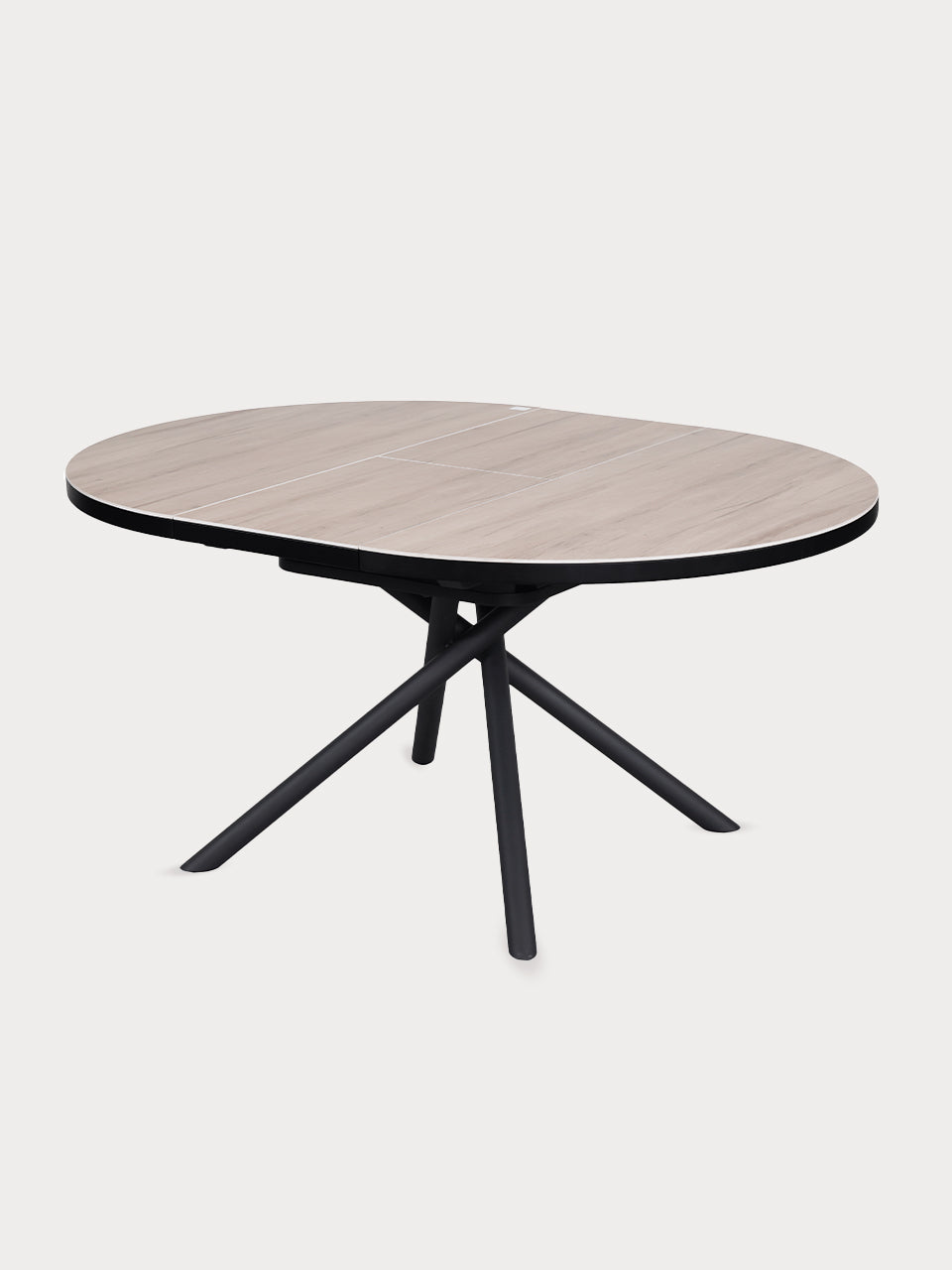 Mesa de comedor de cerámica beige, extensible 120 - 160 cm