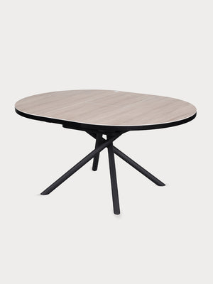Mesa de comedor de cerámica beige, extensible 120 - 160 cm