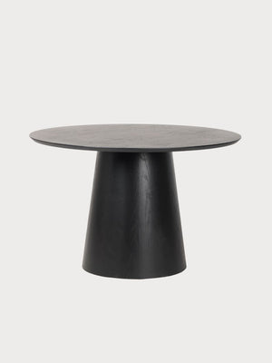 Mesa de comedor redonda de madera negra