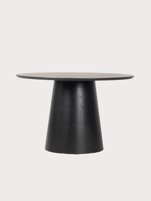 Mesa de comedor redonda de madera negra
