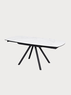 Mesa de comedor ovalada extensible de cerámica