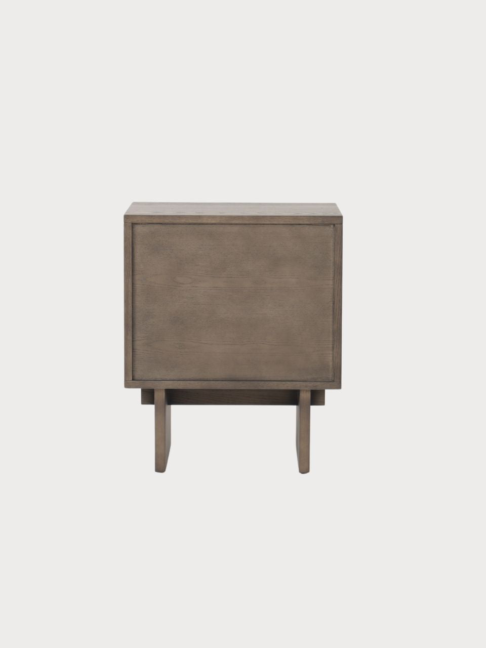 Mesita de noche de madera marrón oscuro con 1 cajón