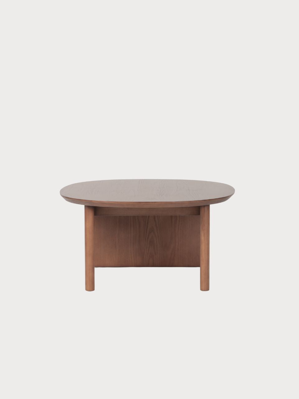 Mesa de centro redonda con tablero de madera