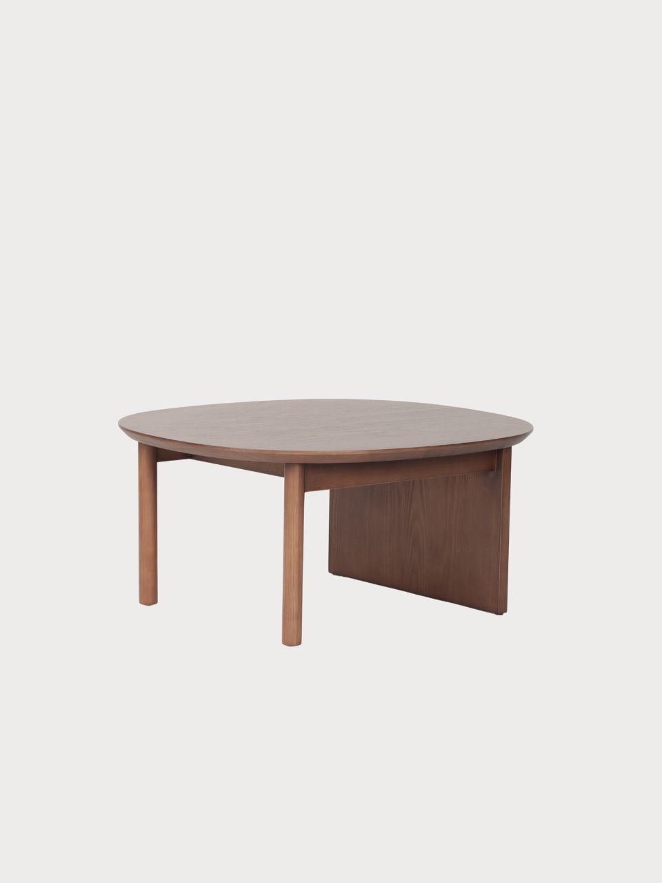 Mesa de centro redonda con tablero de madera