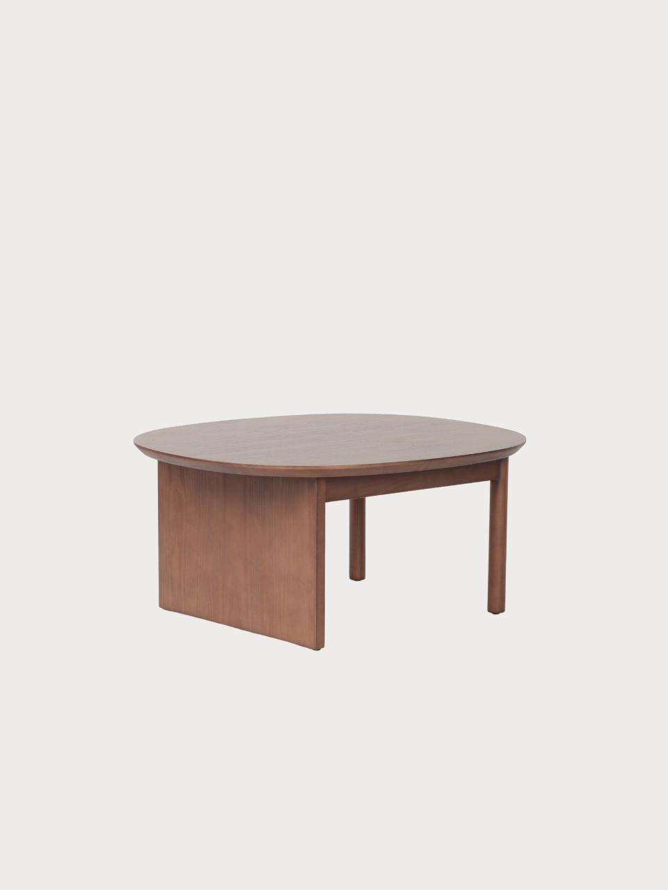 Mesa de centro redonda con tablero de madera