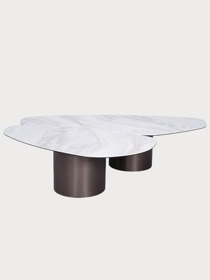 Set de 2 mesas de centro con cerámica italiana blanca
